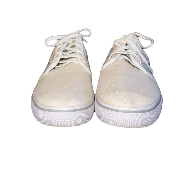 Adidas EVH-791004 2013 Off White Canvas Court 3 Stripe Shoes Men's 12 Low Top - Picture 2 of 10